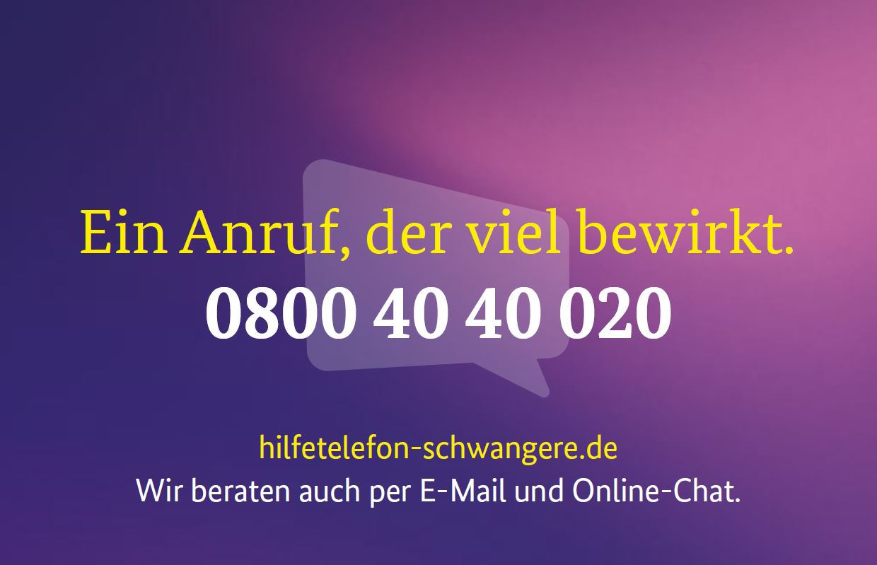 Ein Anruf, der viel bewirkt. - Hilfetelefon "Schwangere in Not" - BMBFSFJ