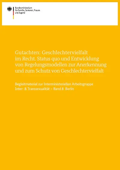  Titelseite Gutachten Geschlechtervielfalt im Recht Band 8