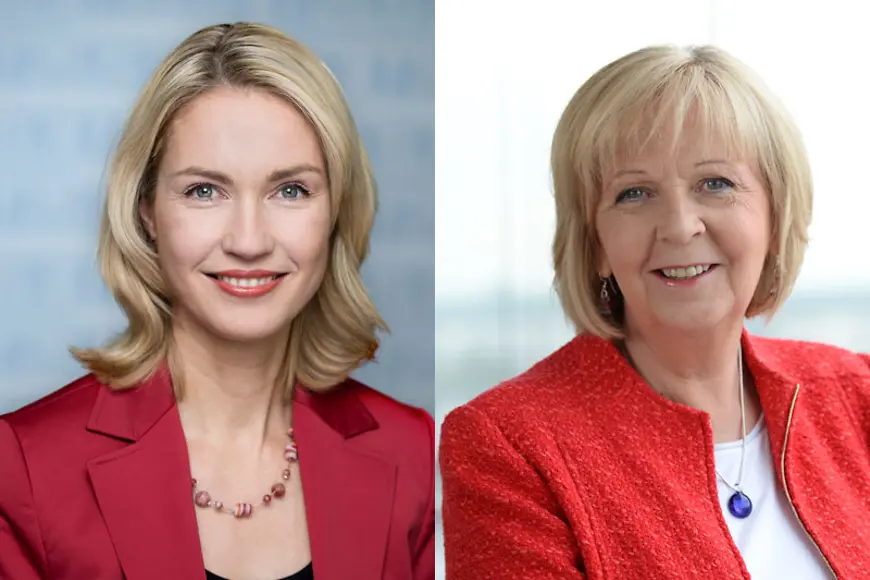 Nebeneinanderstehende Porträts von Manuela Schwesig und Hannelore Kraft