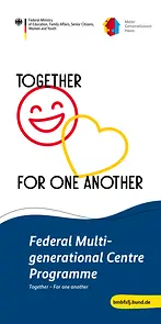 Titelseite Flyer Bundesprogramm Mehrgenerationenhaus - englisch