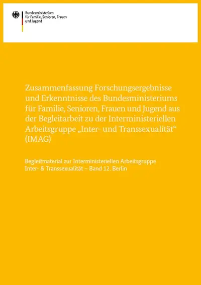 Titelseite Interministrielle Arbeitsgruppe "Inter- und Transsexualität" - IMAG Band 12