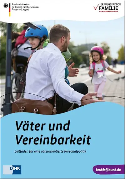 Titelseite Broschüre "Väter und Vereinbarkeit"