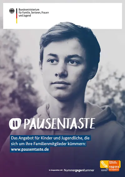 Plakat "Pausentaste" - Motiv Junge