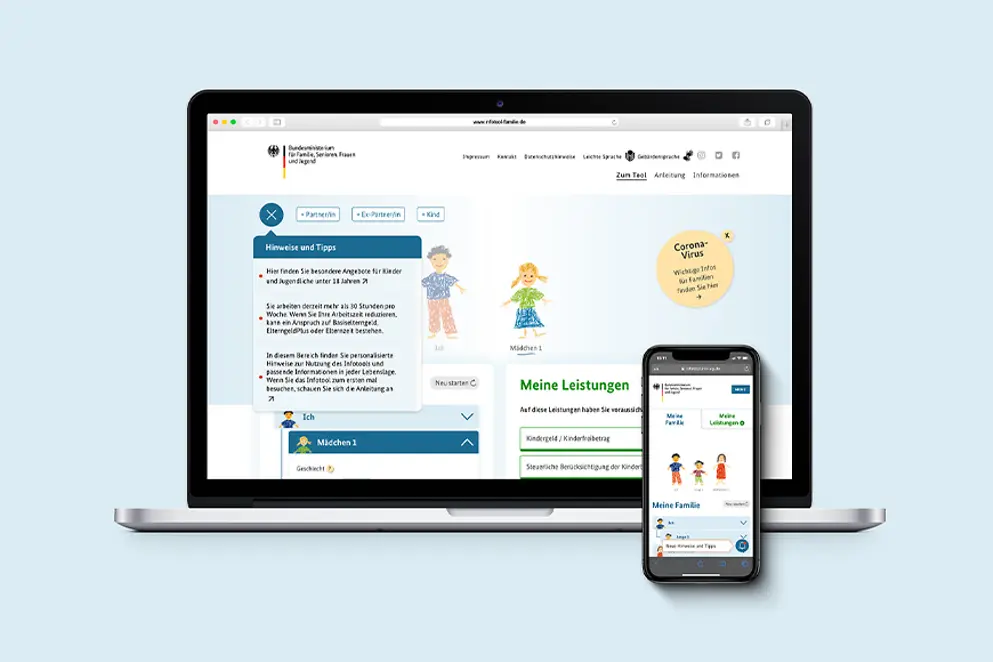 Screenshot Infotool Familie
