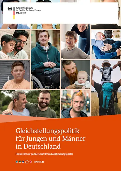 Titelseite der Broschüre "Gleichstellungspolitik für Jungen und Männer in Deutschland"