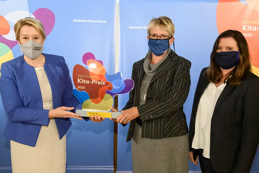 Dr. Franziska Giffey und die Kita Rehefelder Straße aus Dresden