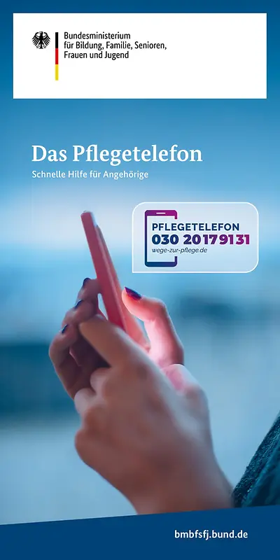 Titelseite: Das Pflegetelefon - Schnelle Hilfe für Angehörige