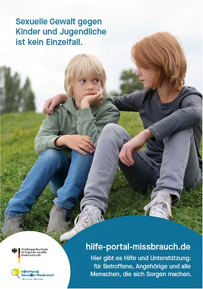 Hilfe-Portal und Hilfe-Telefon Sexueller Missbrauch - Motiv Zwei Jungen