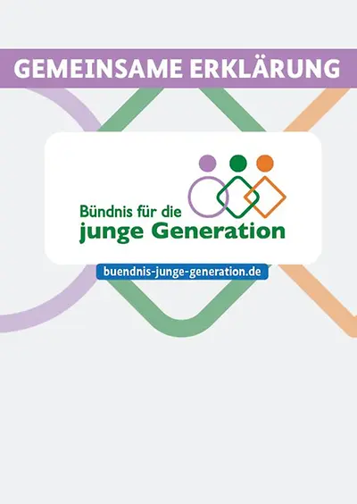 Titelseite der Gemeinsamen Erklärung vom Bündnis für die junge Generation