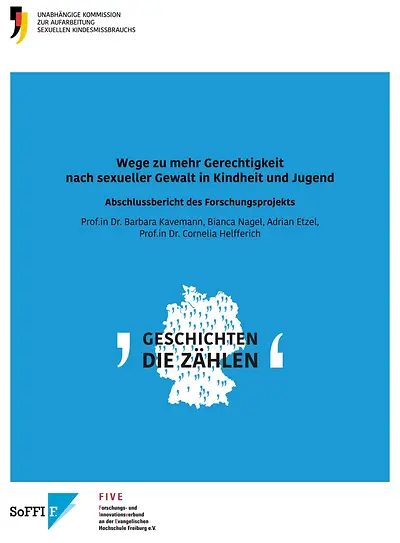 Screenshot Titelblatt der Broschüre Wege zu mehr Gerechtigkeit nach sexueller Gewalt in Kindheit und Jugend