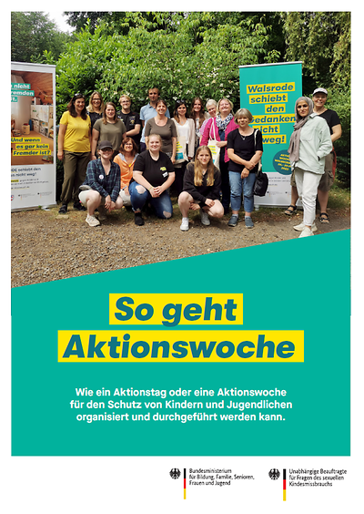 Titelseite der Broschüre "Nicht wegschieben! So geht Aktionswoche"