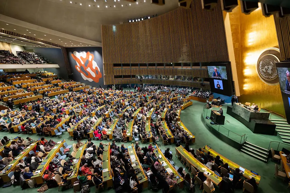 Die General Assembly Hall der Vereinten Nationen in New York City 