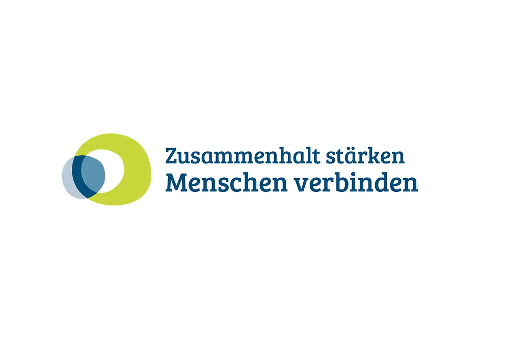 Logo des ESF-Plus Programms " Zusammenhalt stärken - Menschen verbinden"