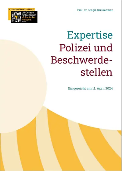 Titelseite Expertise Polizei und Beschwerdestellen - UN-Dekade für Menschen afrikanischer Herkunft