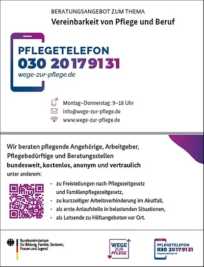 Bild zur Visitenkarten Pflegetelefon