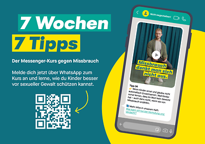 Ansicht der Postkarte "7 Wochen, 7 Tipps - Der Messenger-Kurs gegen Missbrauch"