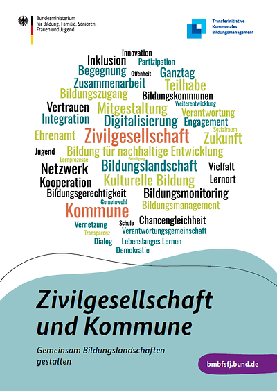 Titelseite der Broschüre "Zivilgesellschaft und Kommune - Gemeinsam Bildungslandschaften gestalten"