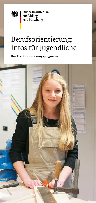 Cover des Flyers Berufsorientierung: Infos für Jugendliche