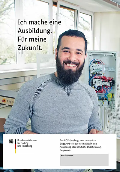 Cover des Plakats "Plakat (A2) BOFplus - Ich mache eine Ausbildung. Für meine Zukunft."