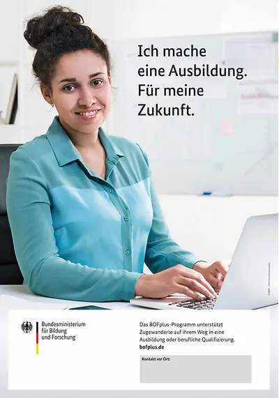Cover des Flyers "Plakat (A2) BOFplus - Ich mache eine Ausbildung. Für meine Zukunft."