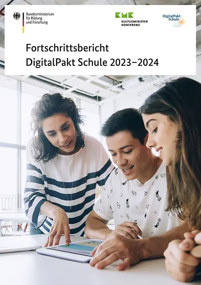 Coverbild der Broschüre Fortschrittsbericht DigitalPakt Schule 2023-2024