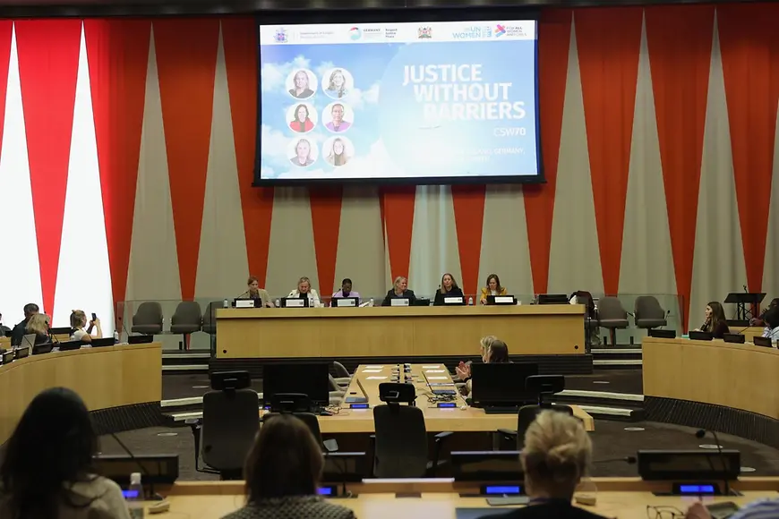 Karin Prien beim Isländischen Side Event Justice without Barriers 