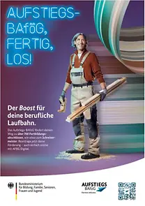 Plakat A1 Aufstiegs-BAföG 2026 Motiv: Schreinermeister 