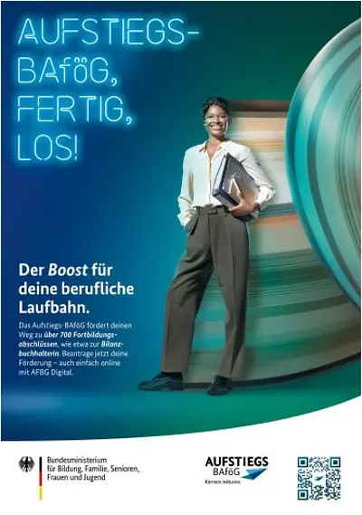 Plakat A1 Aufstiegs-BAföG 2026 Motiv: Bilanzbuchhalterin 
