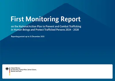 Cover page of the leaflet First Monitoring Report on the National Action Plan to Prevent and Combat 