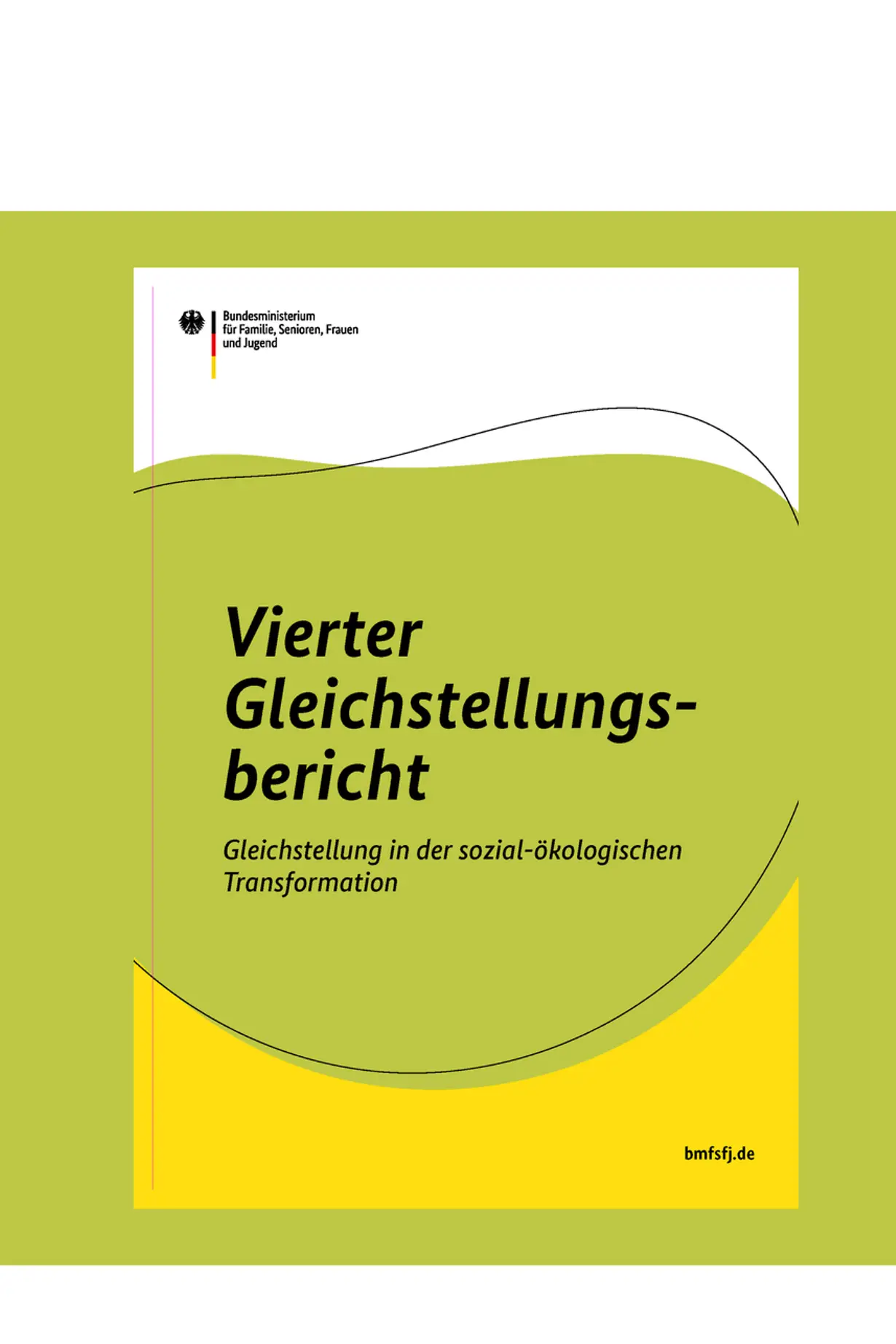 Titelseite des Vierten Gleichstellungsberichts auf grünem Hintergrund