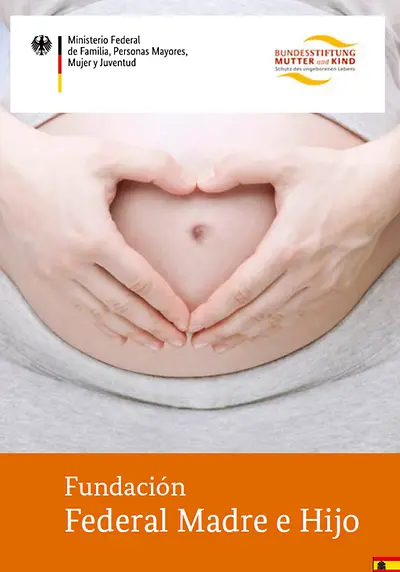 Cover des Flyers "Bundesstiftung Mutter und Kind - spanisch"
