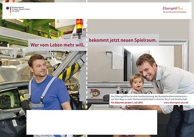 Cover des Plakats "ElterngeldPlus - Eindruckplakat zur Kampagne"