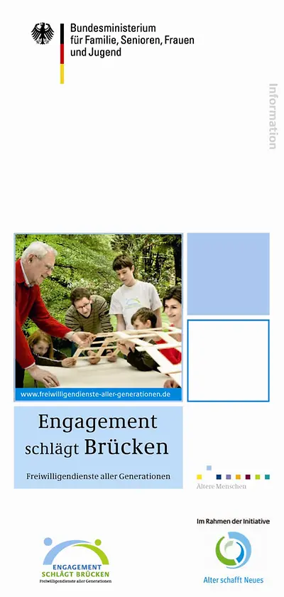 Titel des Flyers Engagement schlägt Brücken