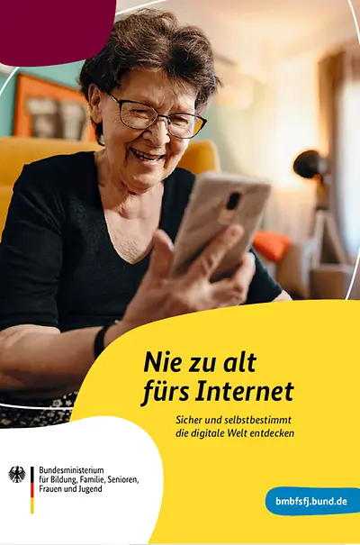 Cover der Broschüre "Nie zu alt fürs Internet!"
