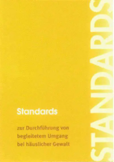 Cover der Broschüre Standards zur Durchführung von begleitetem Umgang bei häuslicher Gewalt
