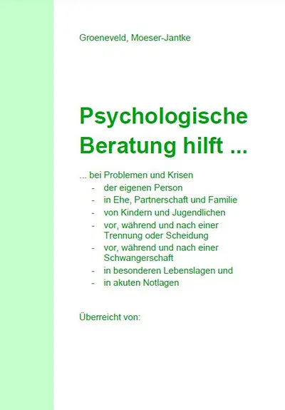 Titelseite Psychologische Beratung hilft ...