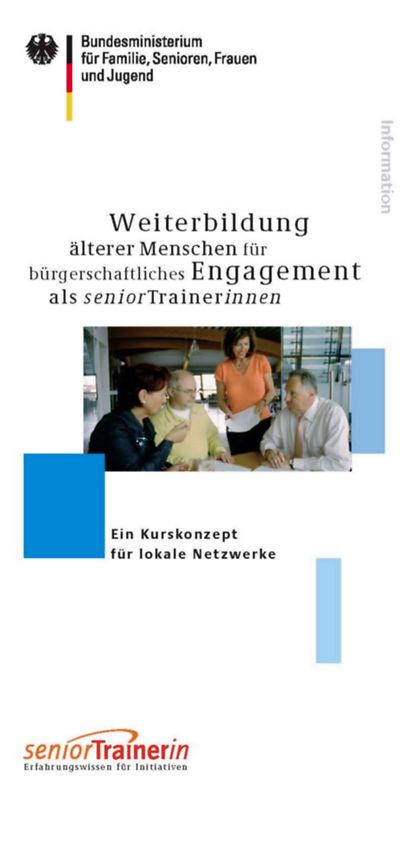 Foto: Deckblatt der Publikation "Weiterbildung älterer Menschen für bürgerschaftliches Engagement"