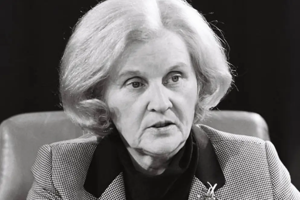 Antje Huber, Bundesministerin für Jugend, Familie und Gesundheit, im Jahre 1980